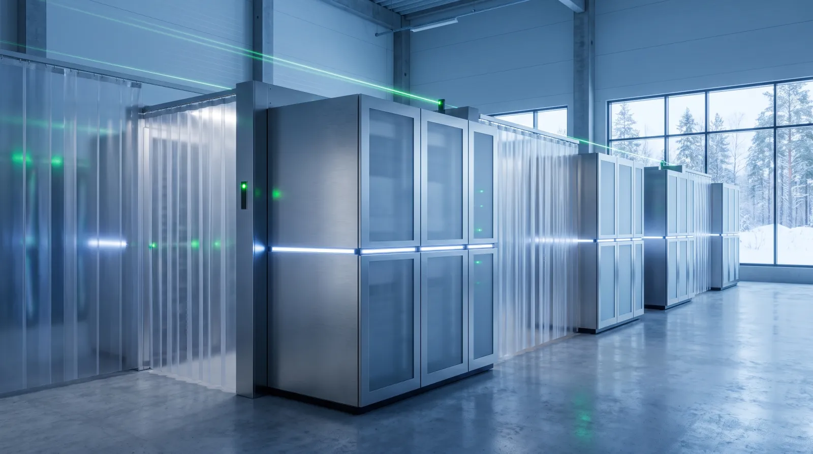 Data centre cooling system in a server hall